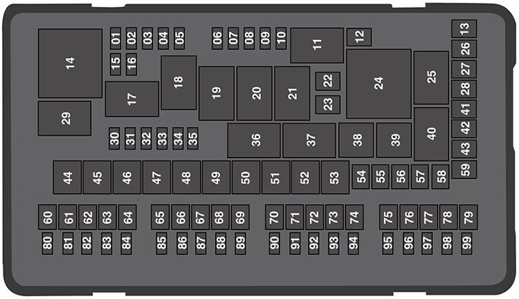 ford f-250 / f-350 / f-450 / f-550 (2017): power distribution box diagram
