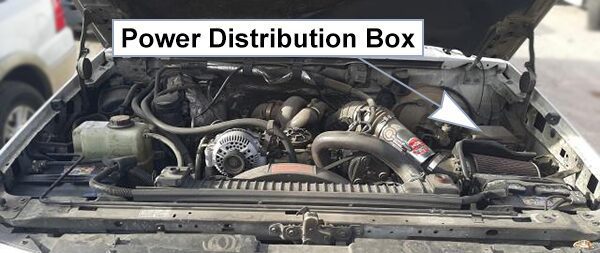 ford f-250 heavy duty (1992-1997): power distribution box location