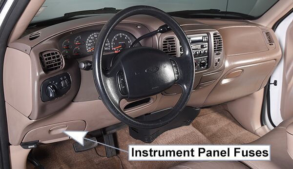 ford f-250 light duty (1997): passenger compartment fuse panel location