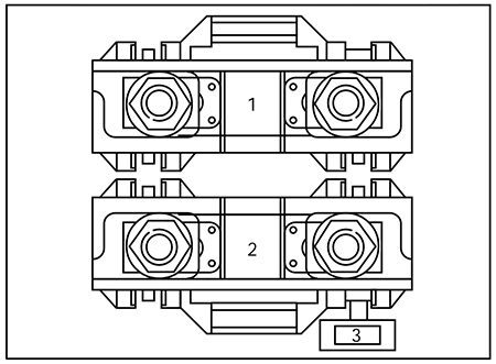 ford f-250 light duty (1997): primary battery fuses (megafuses) diagram