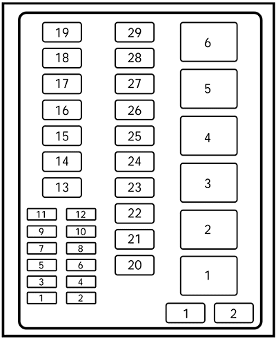 ford f-250 light duty (1997): power distribution box diagram