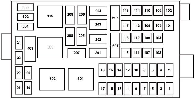 ford f-650 / 750 (2011): engine compartment fuse box diagram
