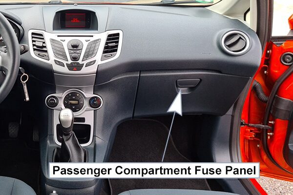 ford fiesta (2011-2013): instrument panel fuse box location