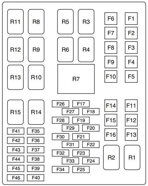 ford fiesta (2012): engine compartment fuse box diagram