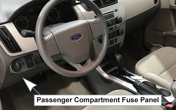 ford focus (us) (2008-2011): passenger compartment fuse panel location
