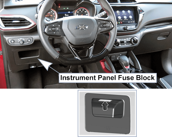 Chevrolet TrailBlazer (2021-2024): Instrument panel fuse box location