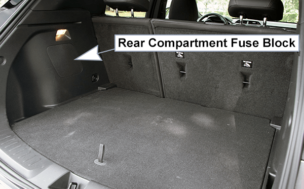 Chevrolet TrailBlazer (2021-2024): Rear compartment fuse box location