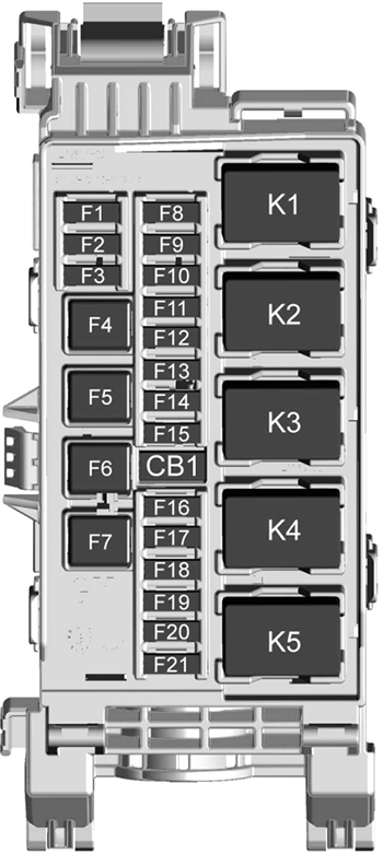 Chevrolet TrailBlazer (2021): Rear compartment fuse box location