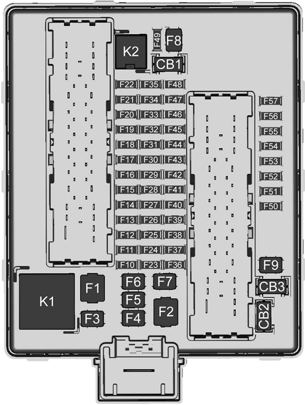 Chevrolet Traverse (2022): Rear compartment fuse box diagram