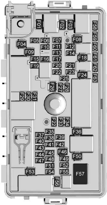 Chevrolet Traverse (2024): Engine compartment fuse box diagram