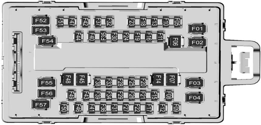 Chevrolet Traverse (2024): Rear compartment fuse box diagram