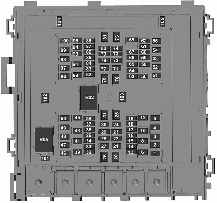 Ford E-350 / E-450 (2021): Engine compartment fuse box diagram